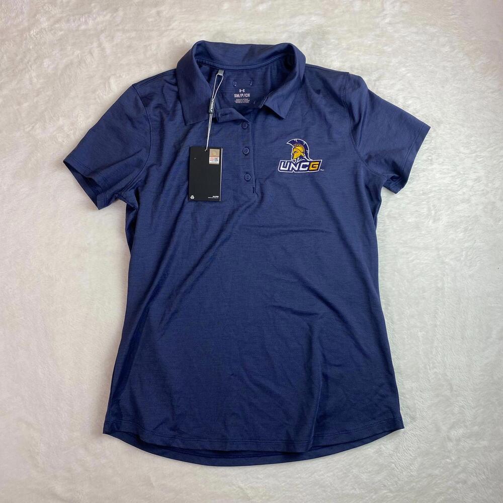 Under Armour Heatgear Shirt Polo‎ Womens Small Navy UNCG
